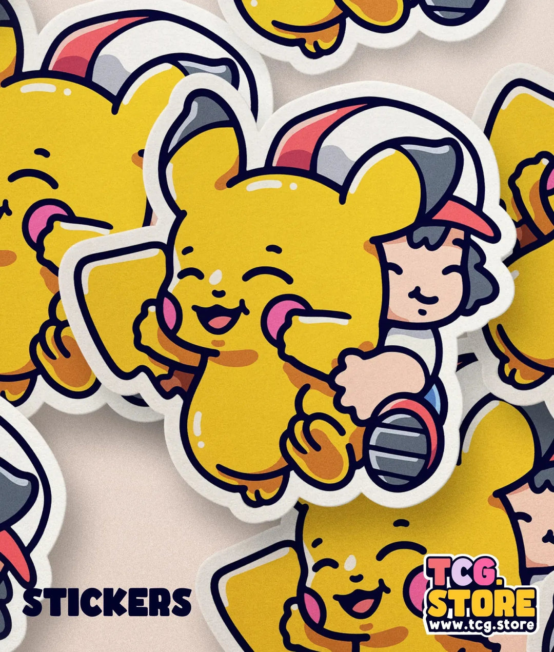 Ash Hugging Pikachu Pokemon Sticker
