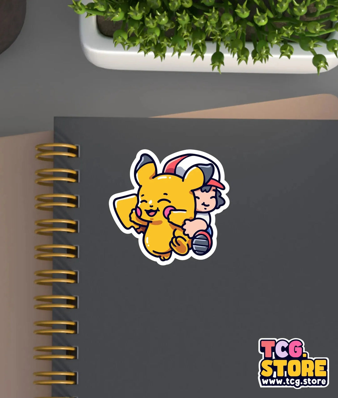 Ash Hugging Pikachu Pokemon Sticker