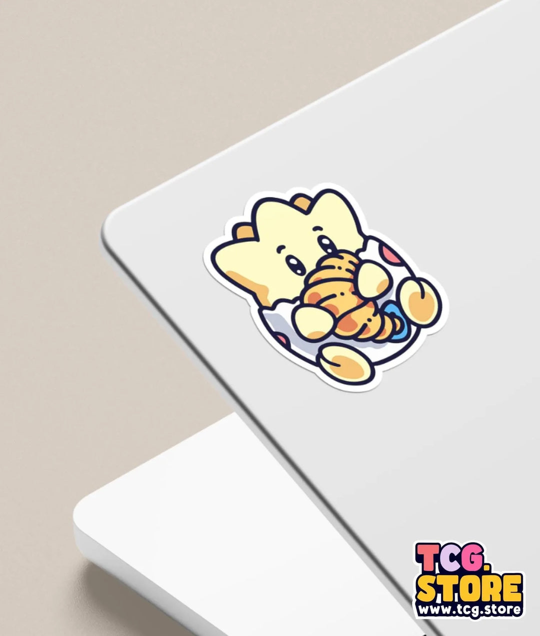 a sticker of an elephant holding a baby elephant