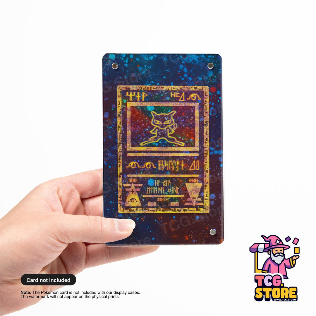 A hand holding a colorful Pokemon card with a spiky design and text on it.