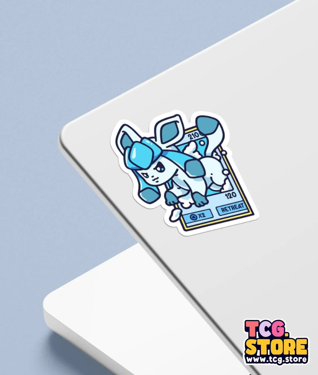 a laptop with a sticker of a dog on it