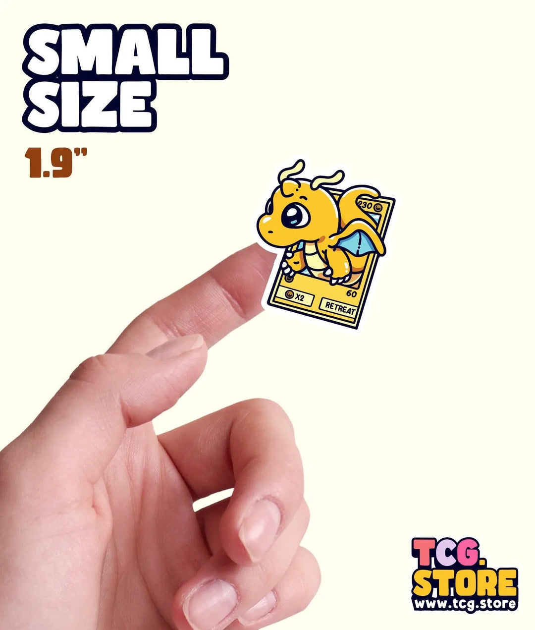 a small sticker of a small yellow dog