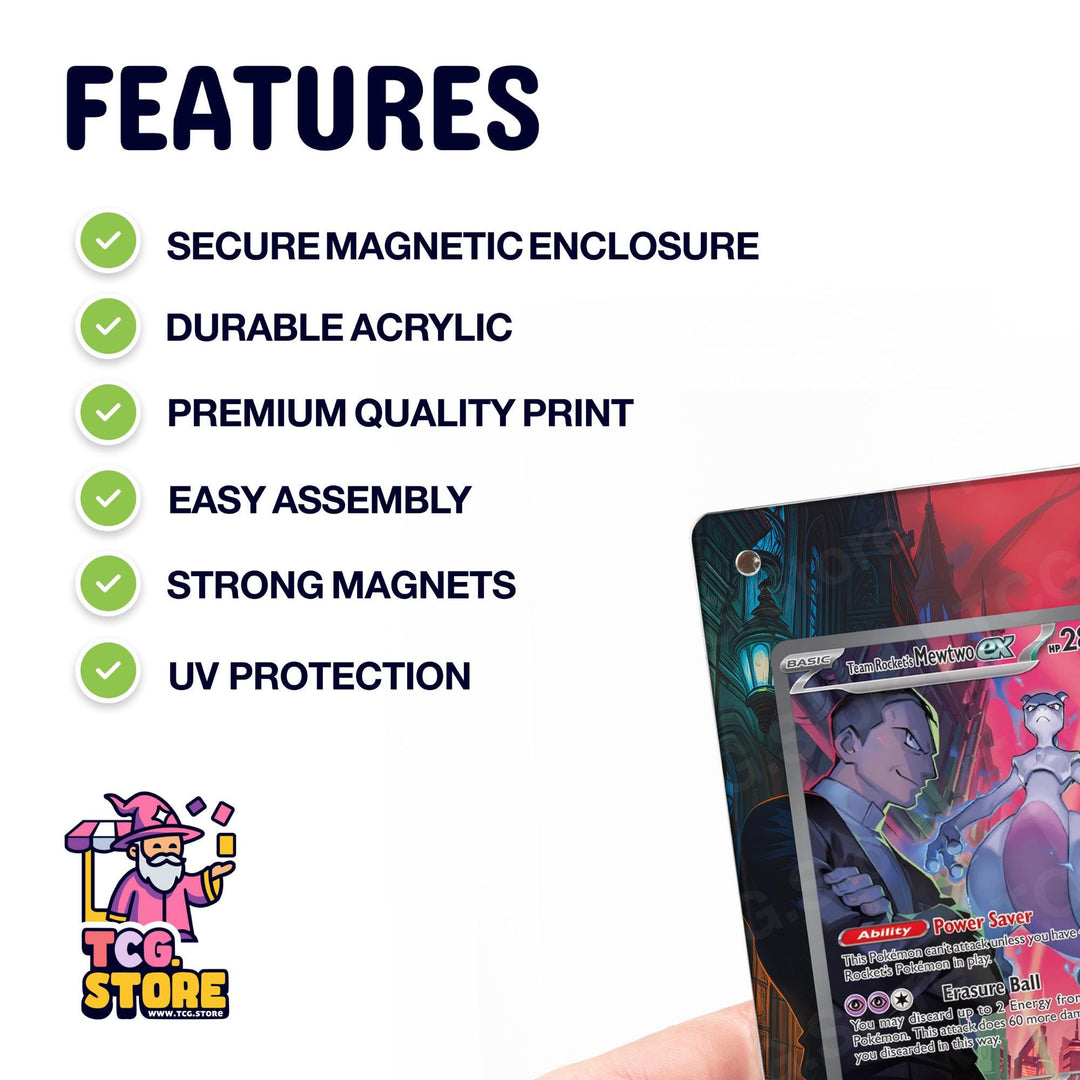 Team Rocket's Mewtwo Ex 231/182 - Destined Rivals | Pokémon Custom Extended Artwork Display Case