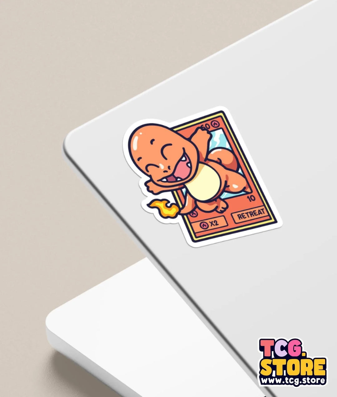 a sticker of a cartoon character on a laptop