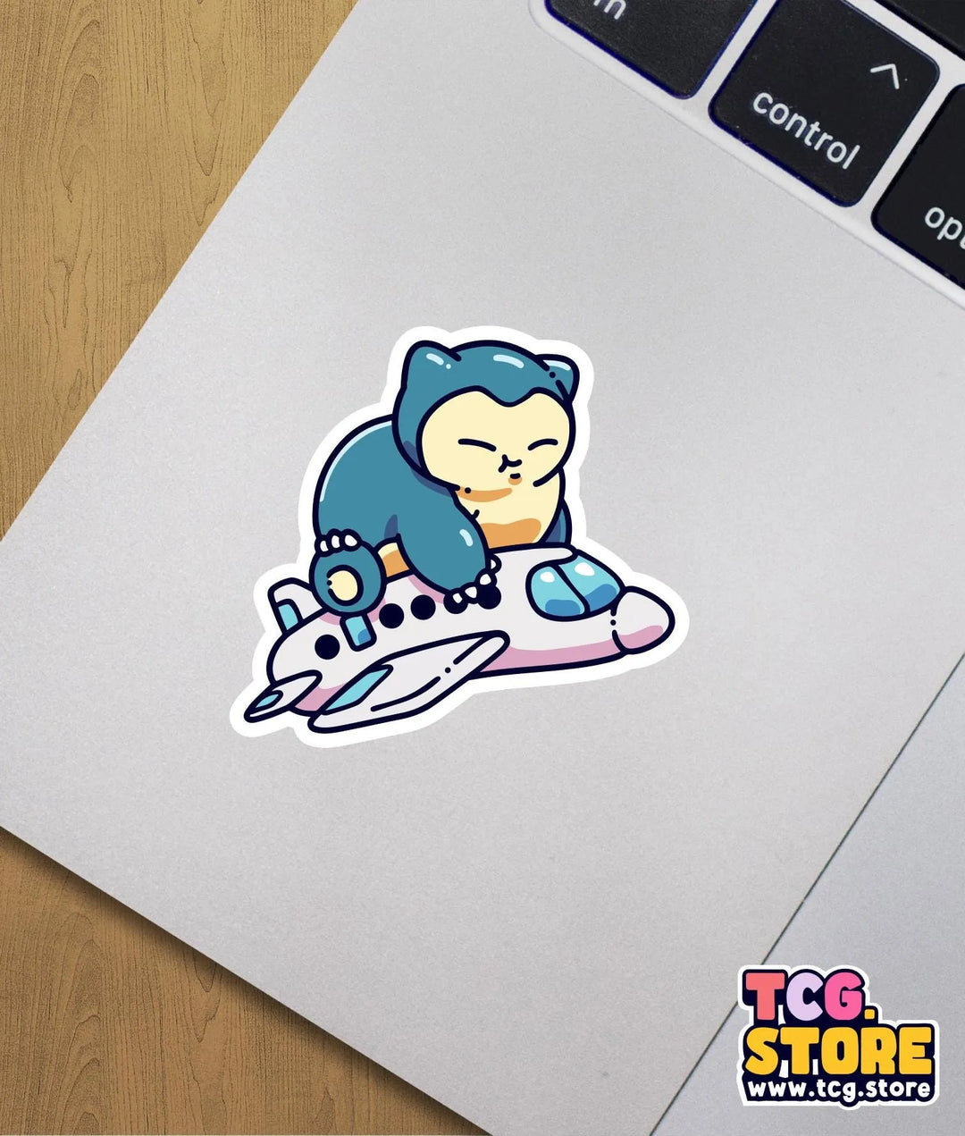 a sticker of a cat sitting on top of a plane
