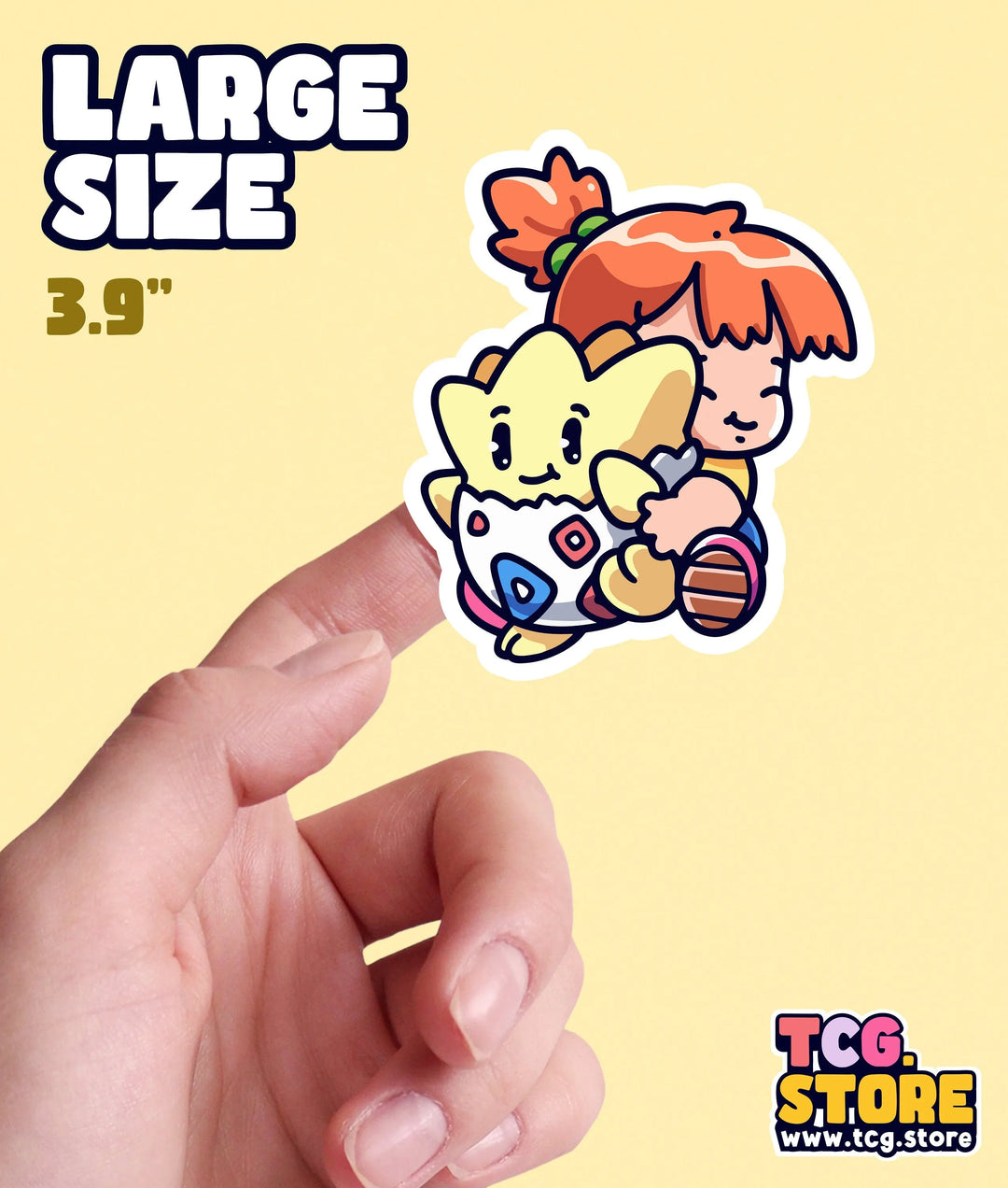 Misty Hugging Togepi Pokemon Sticker