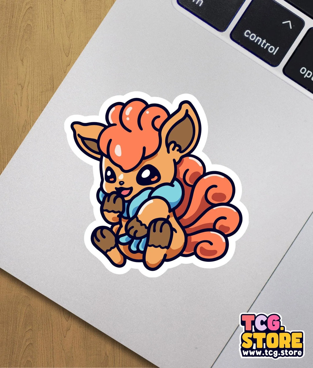 a sticker of a cartoon squirrel on a laptop