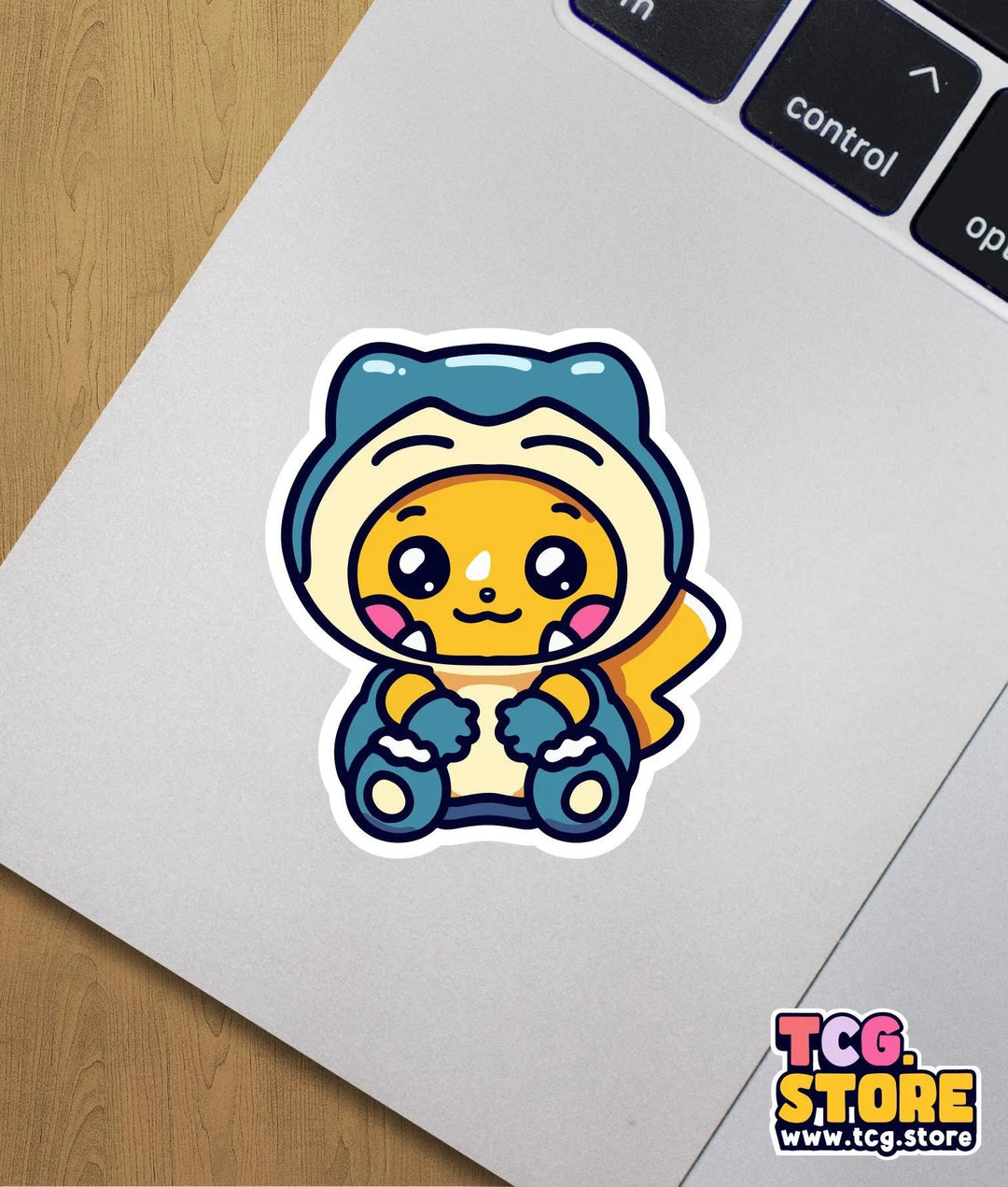 a sticker of a cute little pikachu