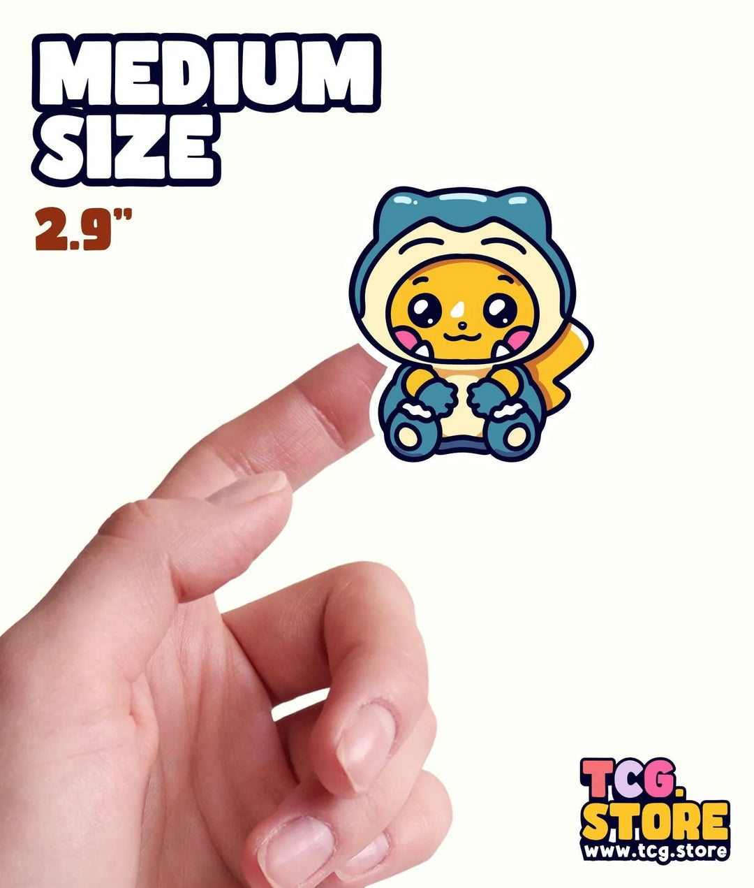 a hand holding a small sticker of a small yellow bird