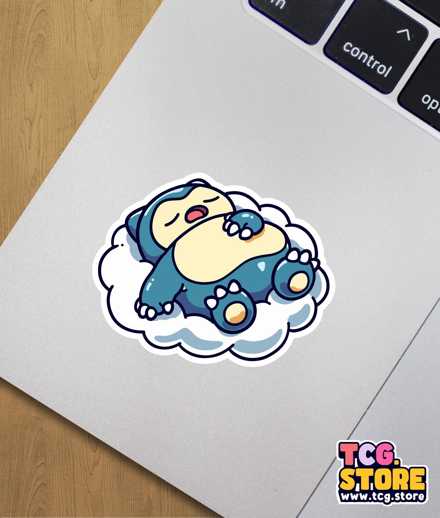 a sticker of a cartoon character sleeping on a cloud
