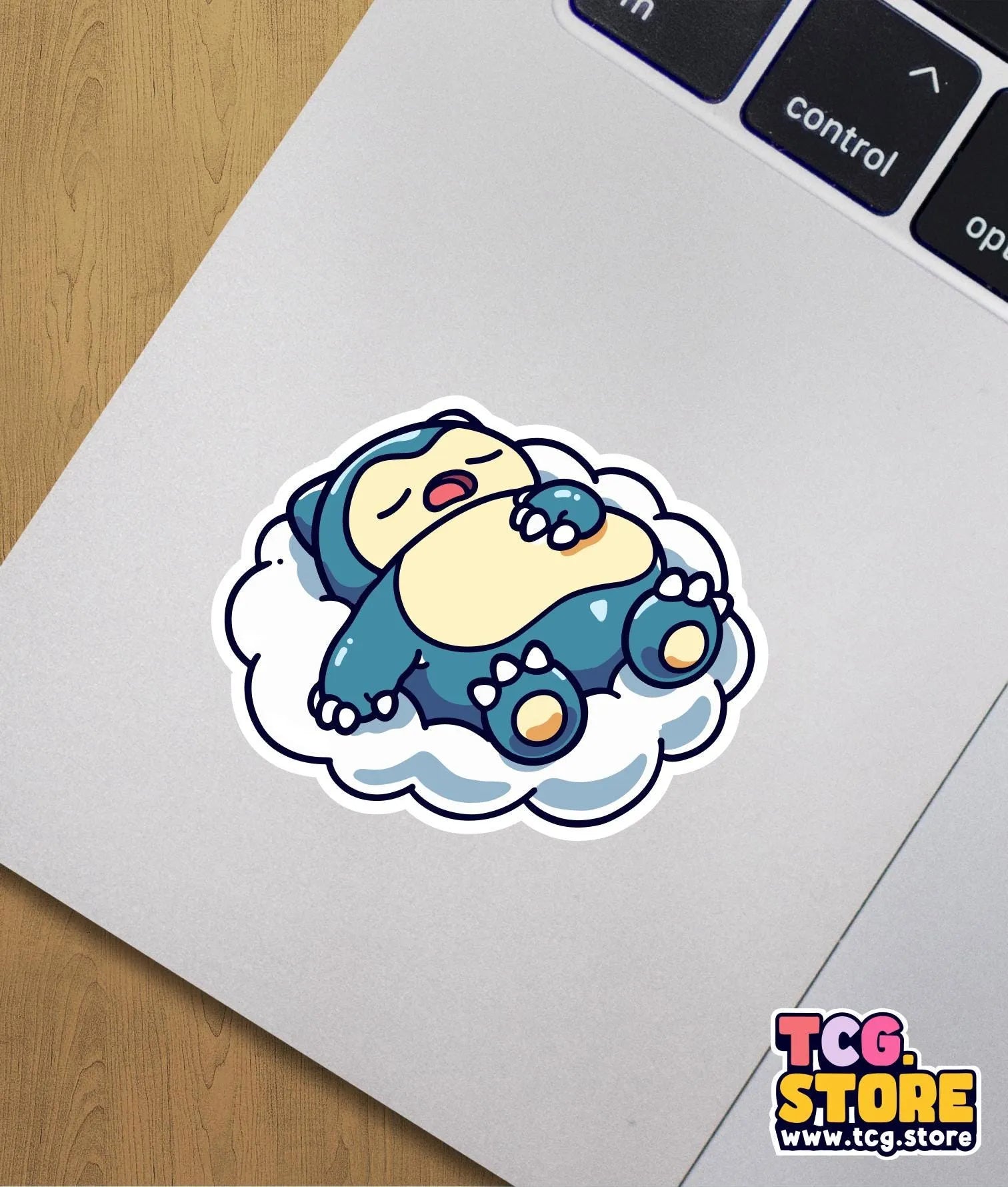 a sticker of a cartoon character sleeping on a cloud