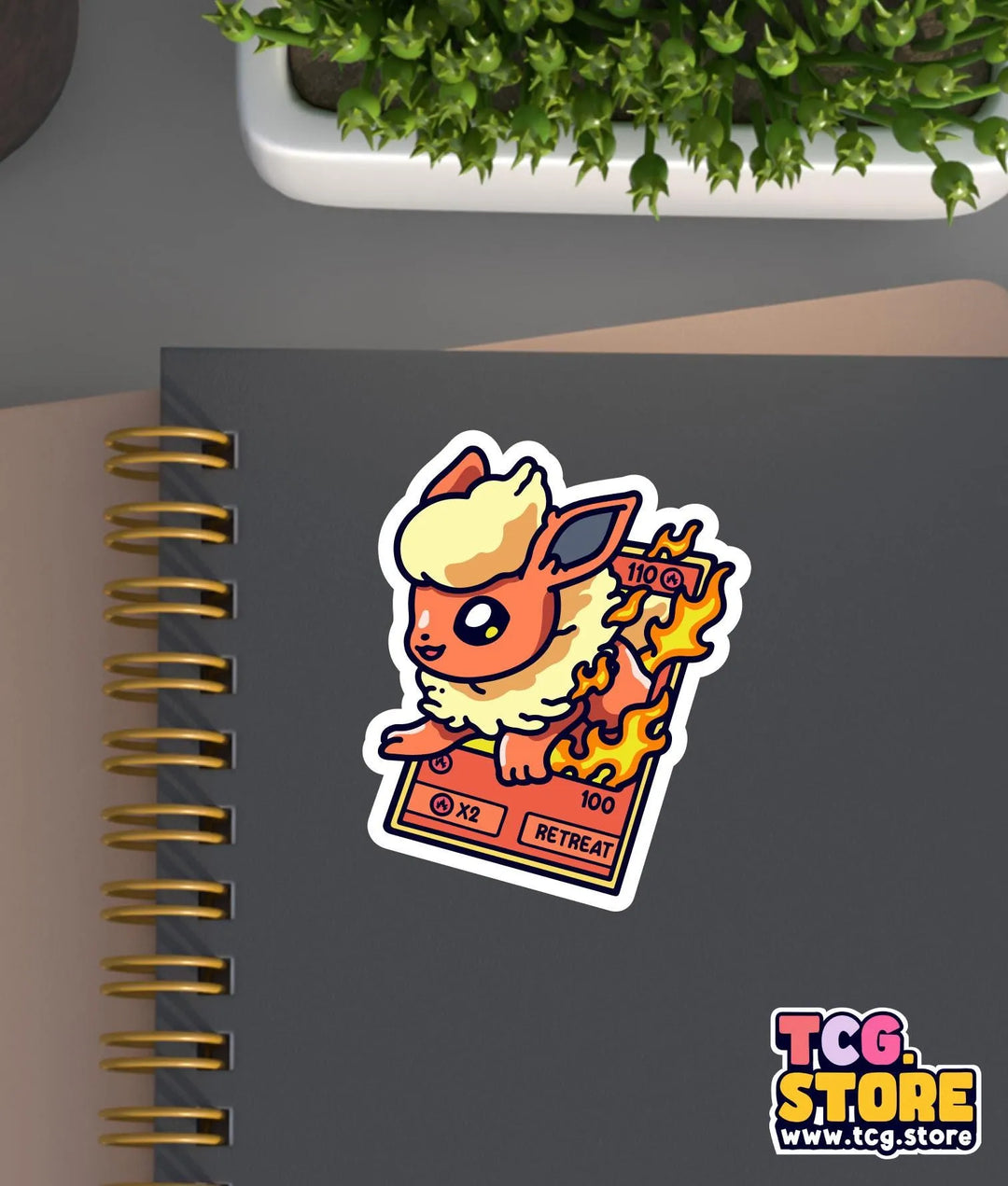 a notebook with a sticker of a cartoon character