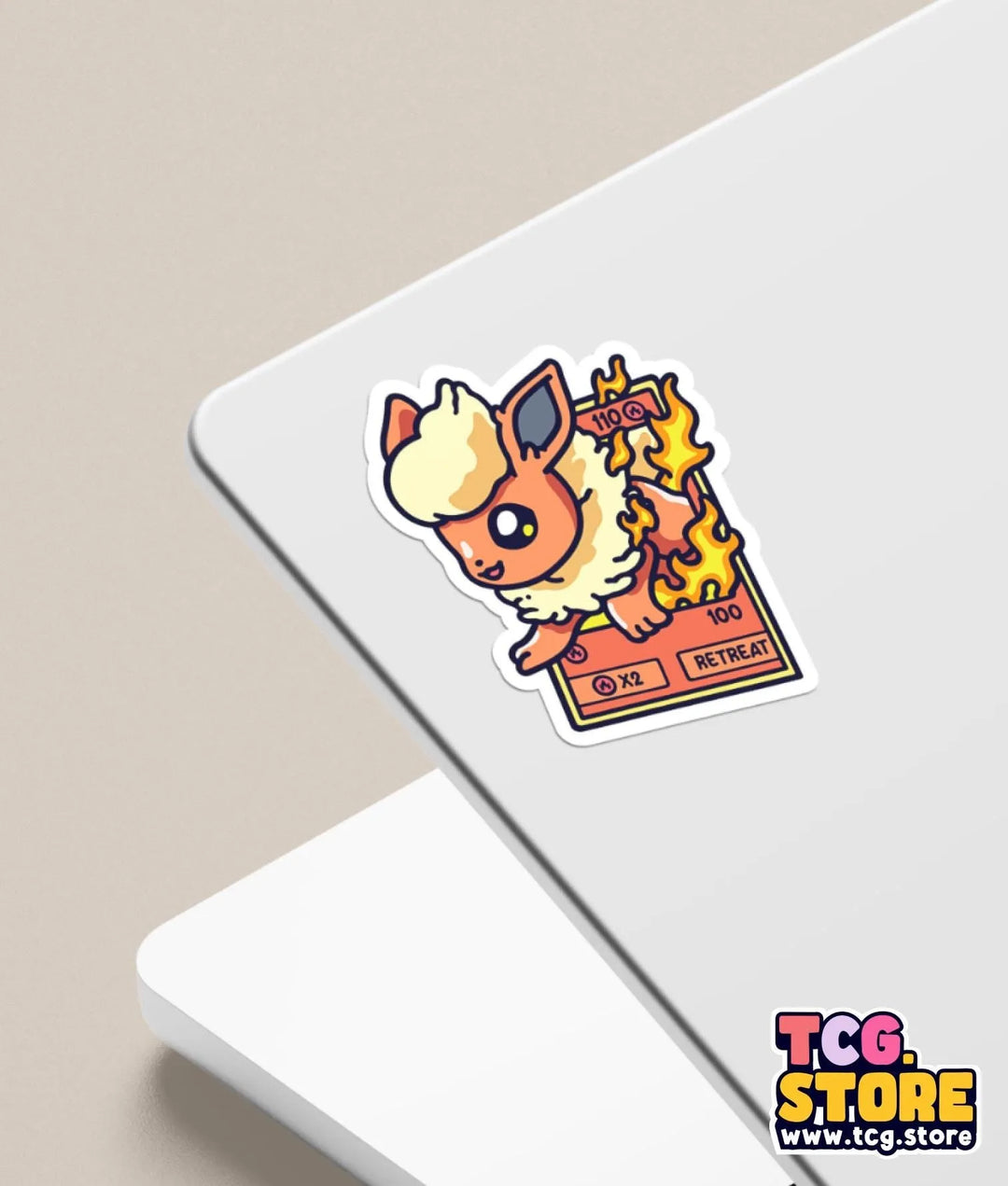 a sticker of a cartoon character on a laptop