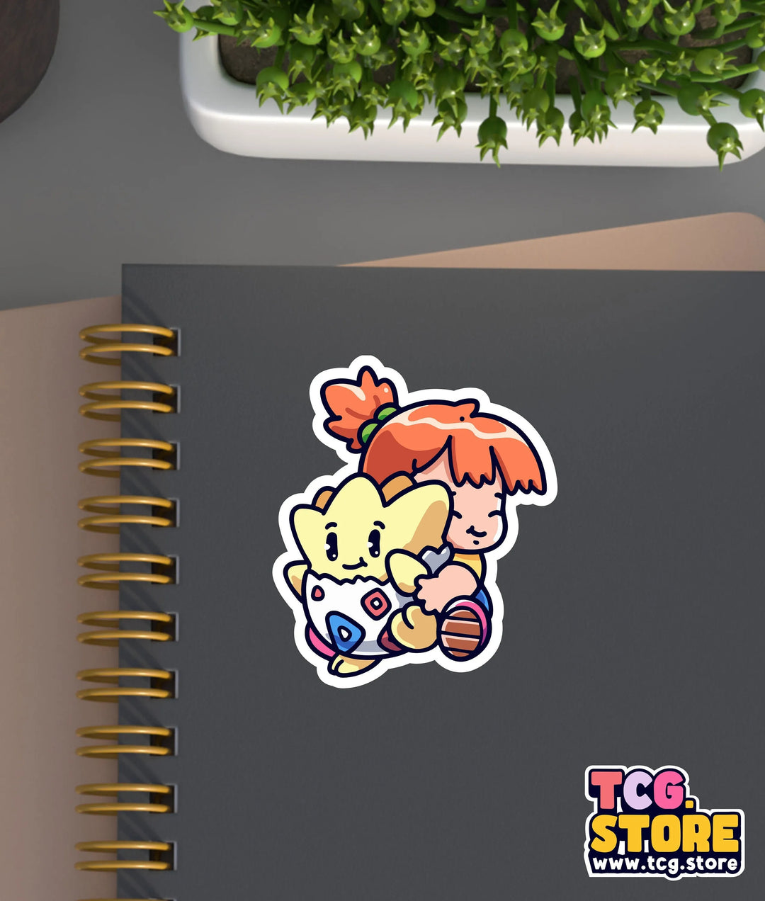 Misty Hugging Togepi Pokemon Sticker