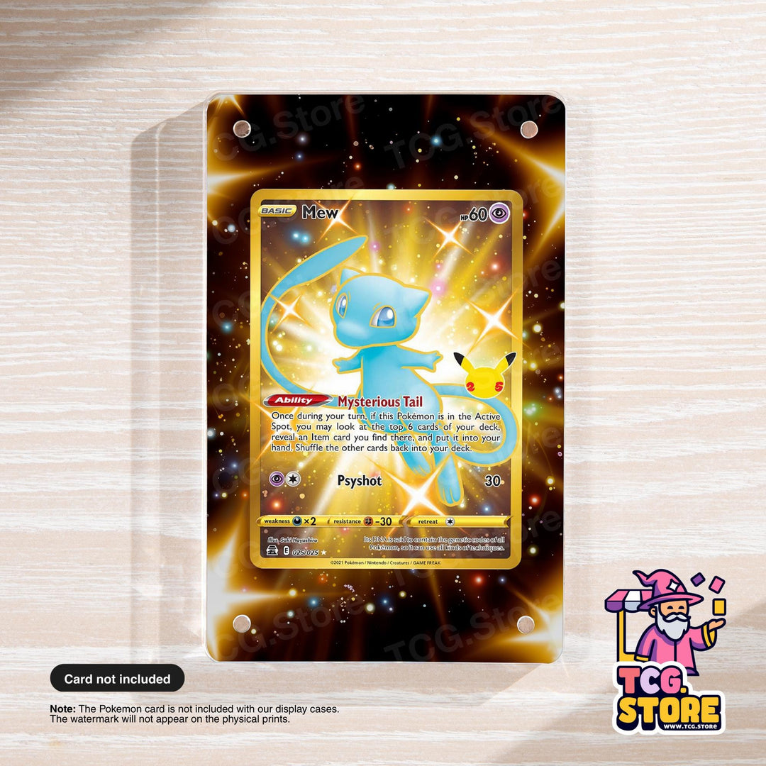 a Pokémon card with a blue Pokémon character and a yellow Pokémon character, set against a starry background.