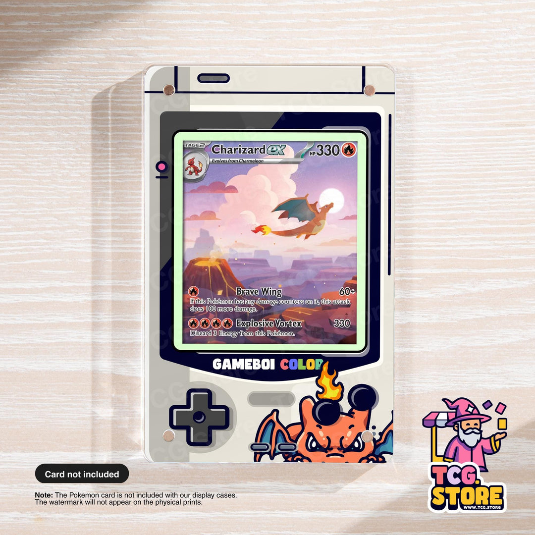 Charizard Gray Gameboy Color Pokémon Extended Art Display - TCG.Store - TCGDotStore