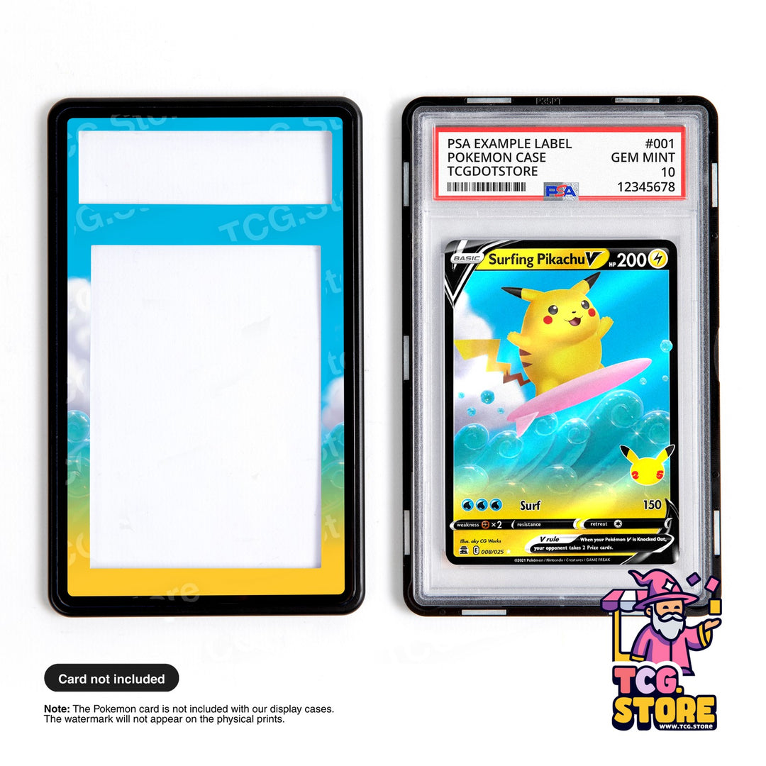 Surfing Pikachu V 8/25 - Celebrations | Pokémon Graded Case Extended Art Display