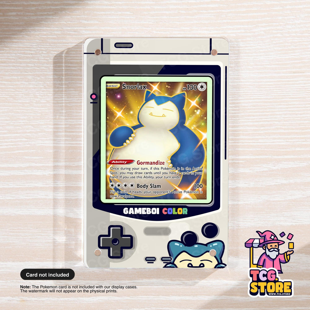 Snorlax Peeking Gray Gameboy Color Pokémon Extended Art Display - TCG.Store - TCGDotStore