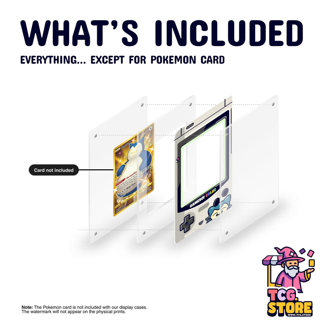 Snorlax Peeking Gray Gameboy Color Pokémon Extended Art Display - TCG.Store - TCGDotStore