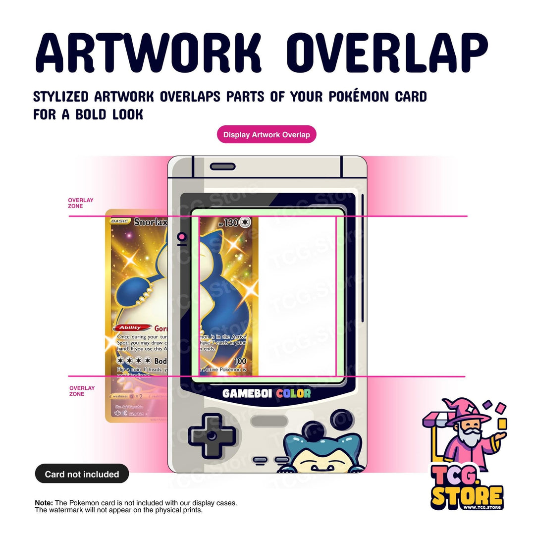 Snorlax Peeking Gray Gameboy Color Pokémon Extended Art Display - TCG.Store - TCGDotStore