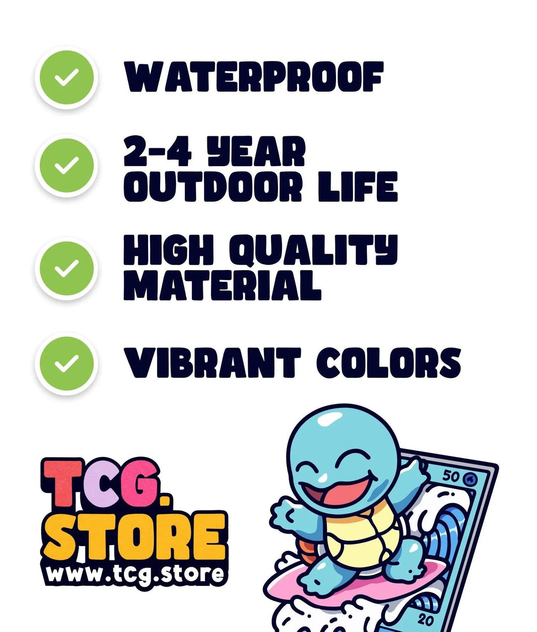 Squirtle Pokemon Sticker: Surfing - TCG.Store - TCGDotStore