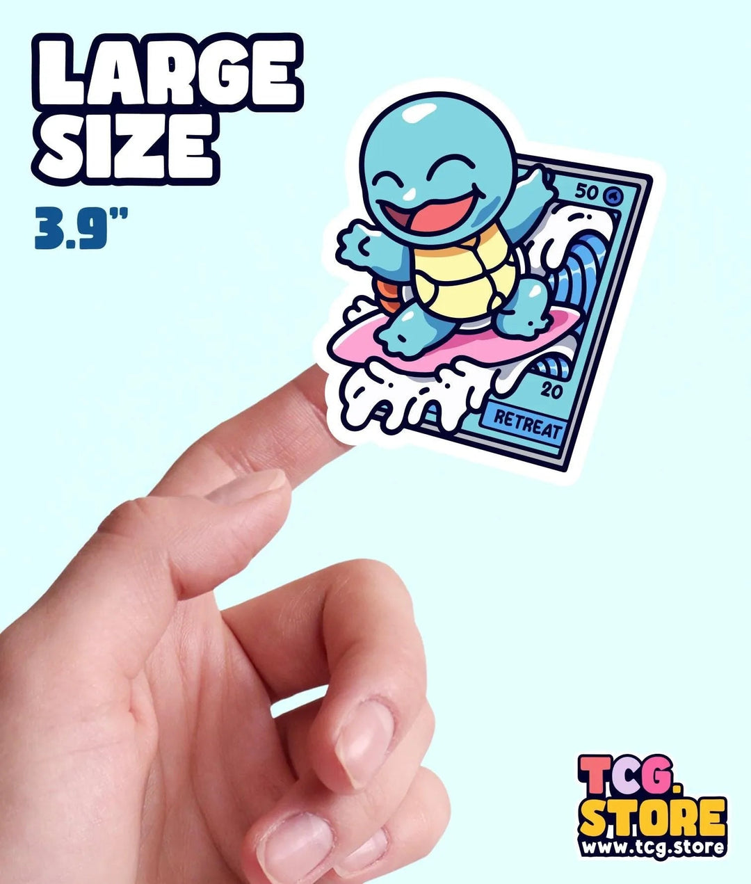 Squirtle Pokemon Sticker: Surfing - TCG.Store - TCGDotStore