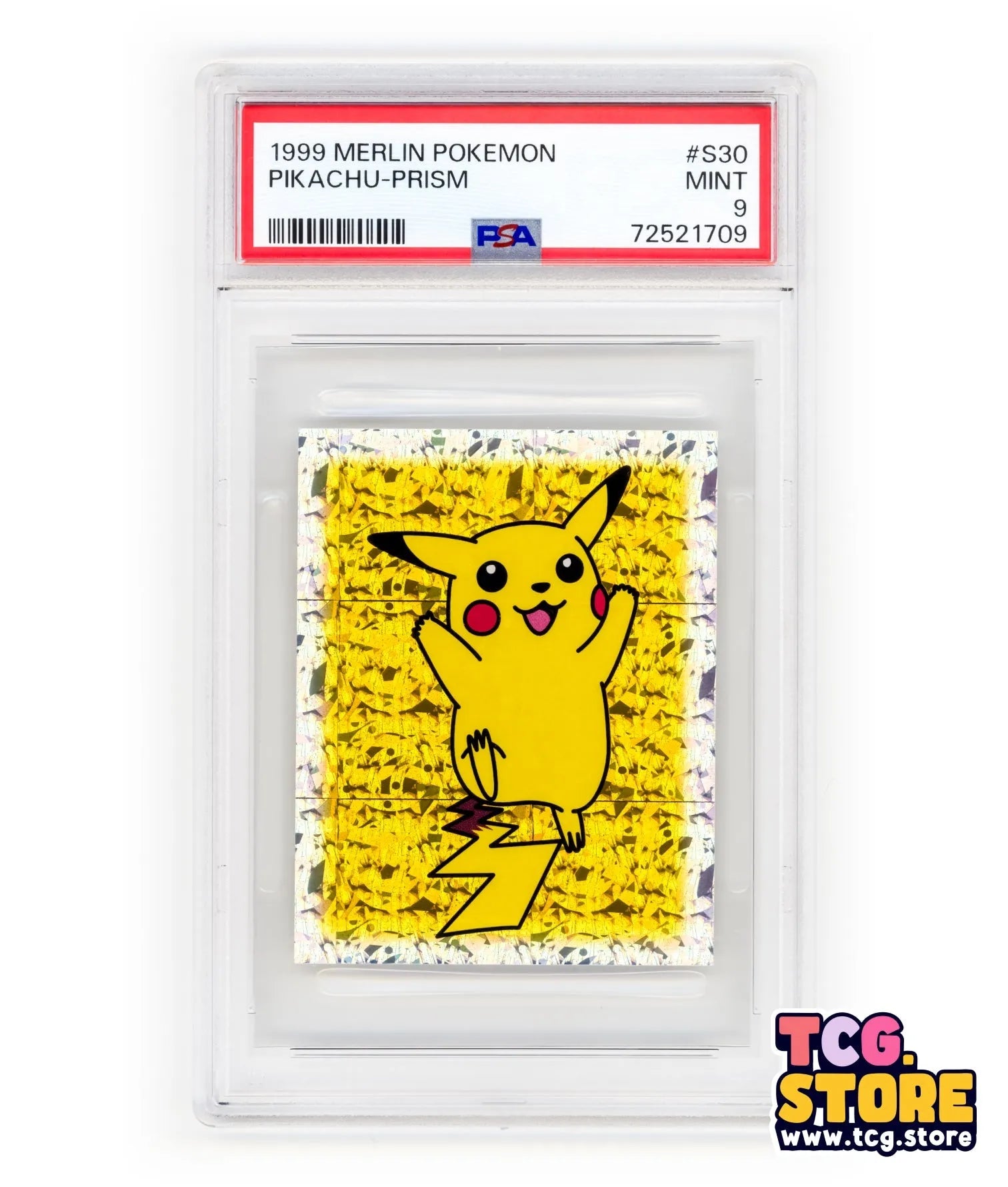 1999 Merlin Pokemon Pikachu #S30 Prism Sticker - PSA 9 - TCG.Store