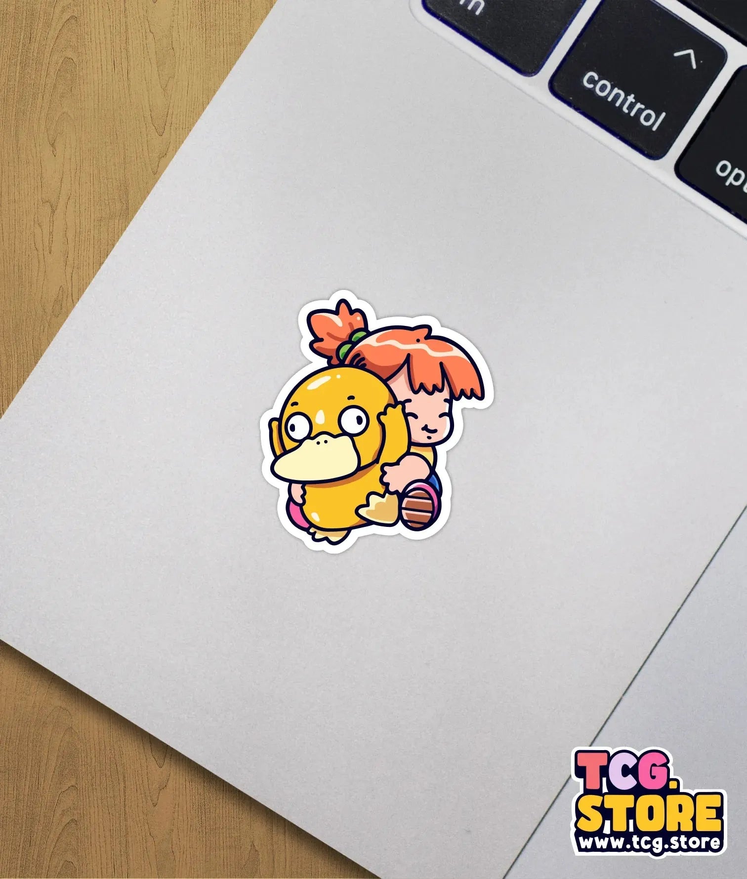 Misty Hugging Psyduck Pokemon Sticker
