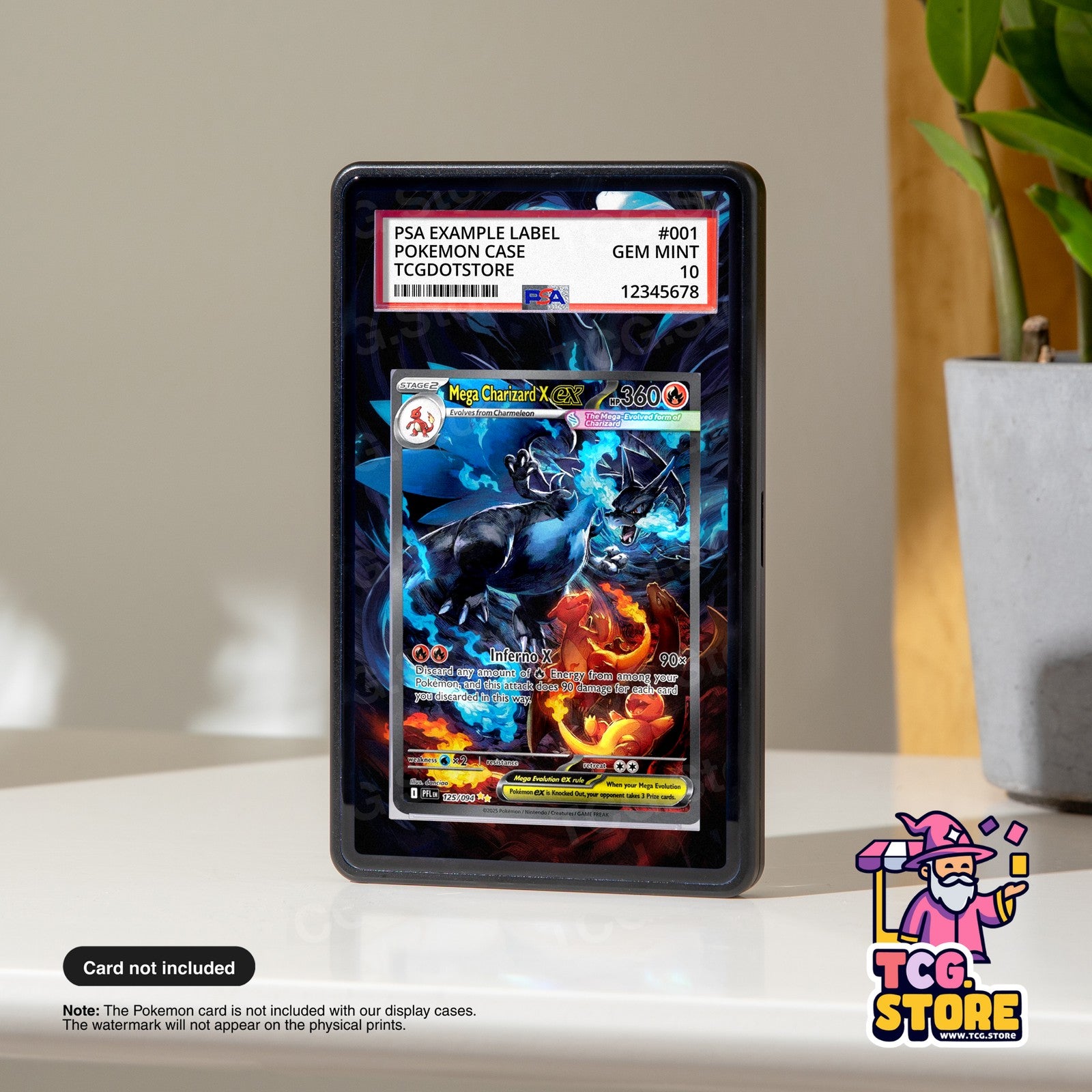 Mega Charizard X Ex 125/094 | Pokémon Graded Case Extended Art Display