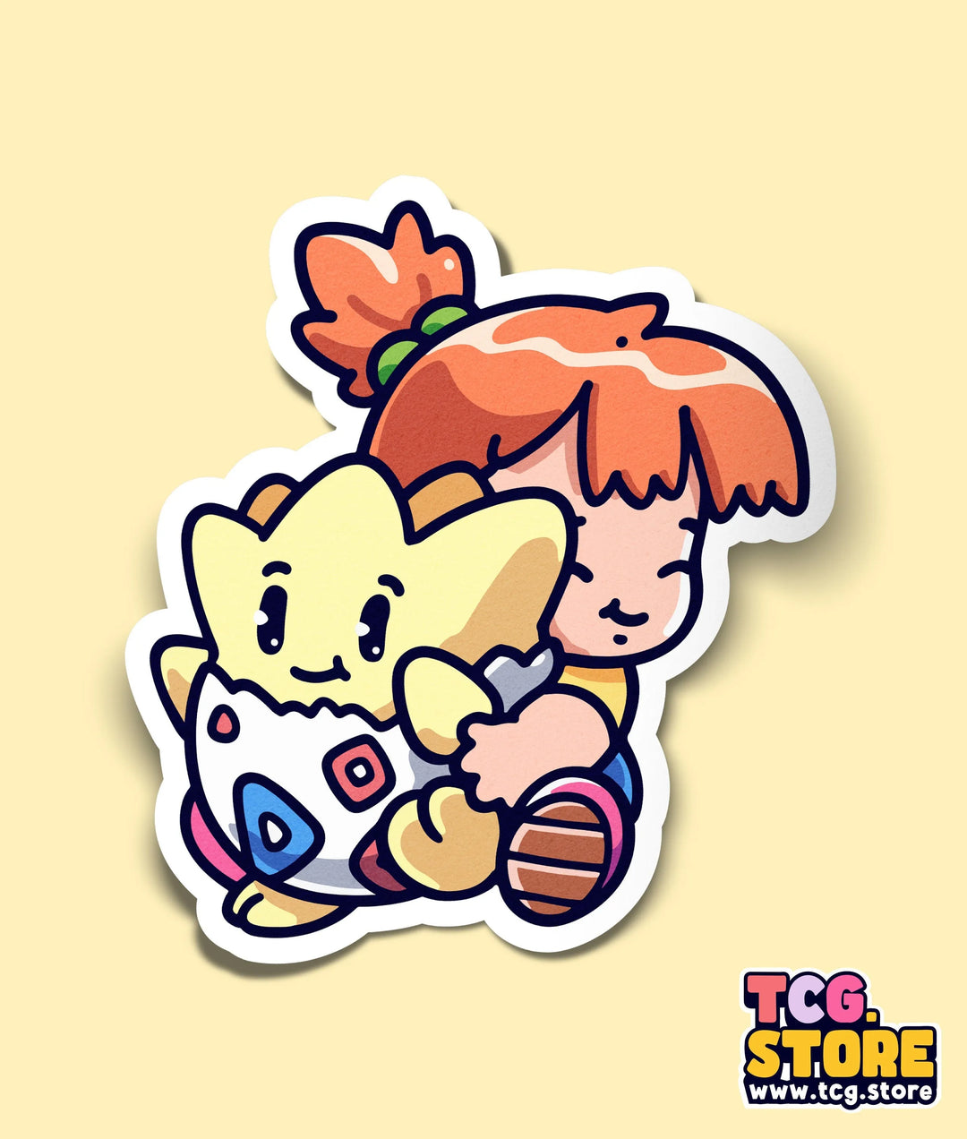 Misty Hugging Togepi Pokemon Sticker