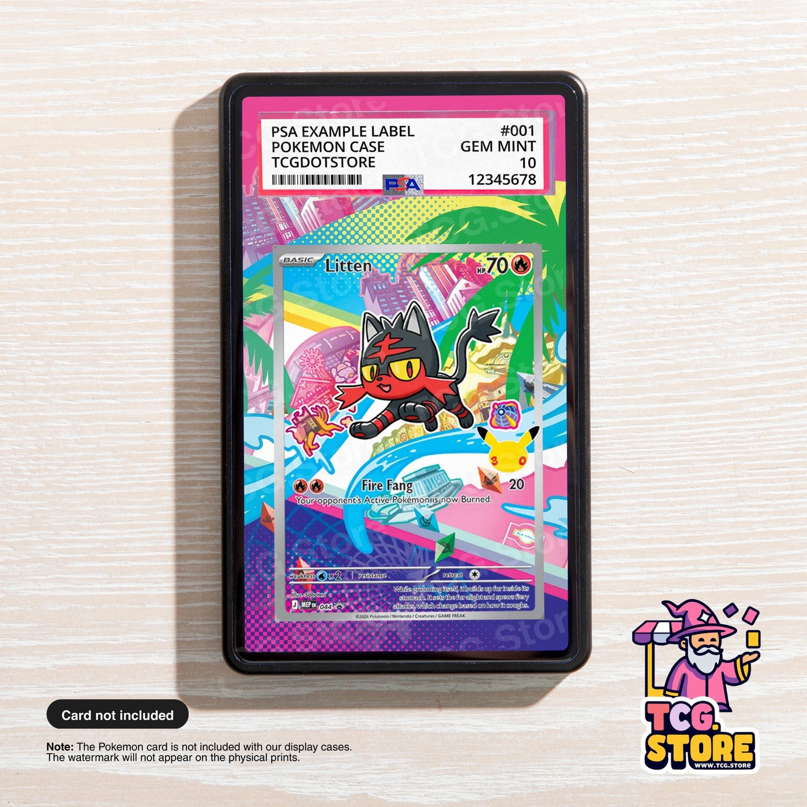 Litten 044 - Mega Evolution Promo | Pokémon Graded Case Extended Art Display