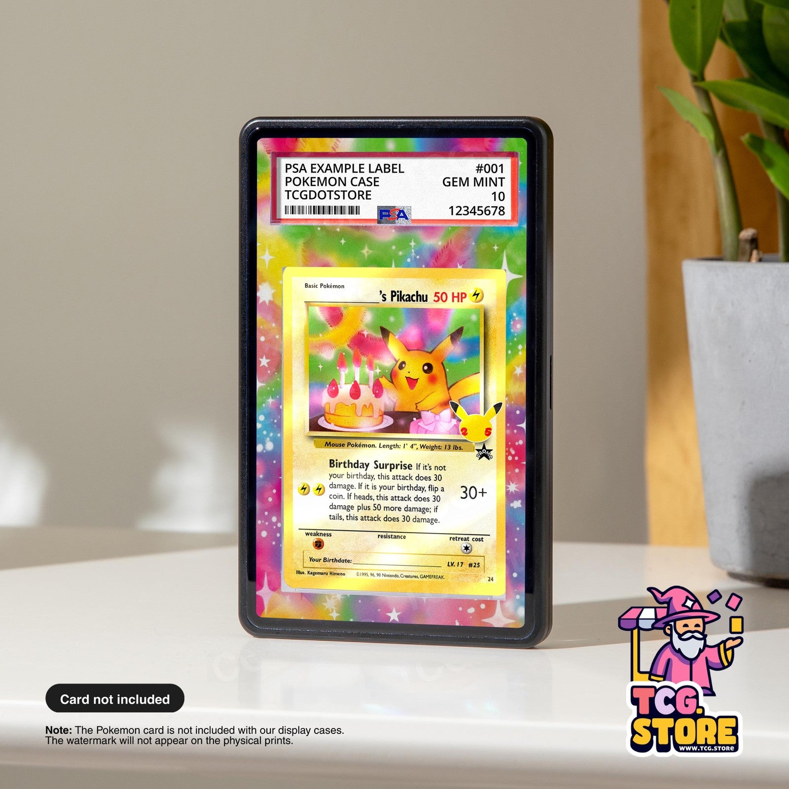 Pikachu 24 - Birthday Pikachu | Pokémon PSA / CGC Slab Case Extended Art