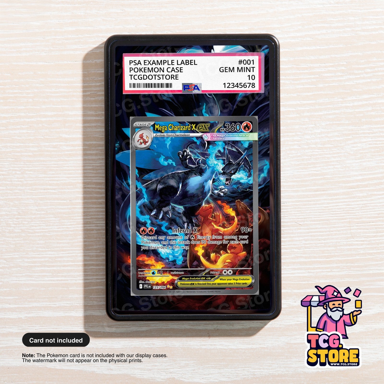 Mega Charizard X Ex 125/094 | Pokémon Graded Case Extended Art Display