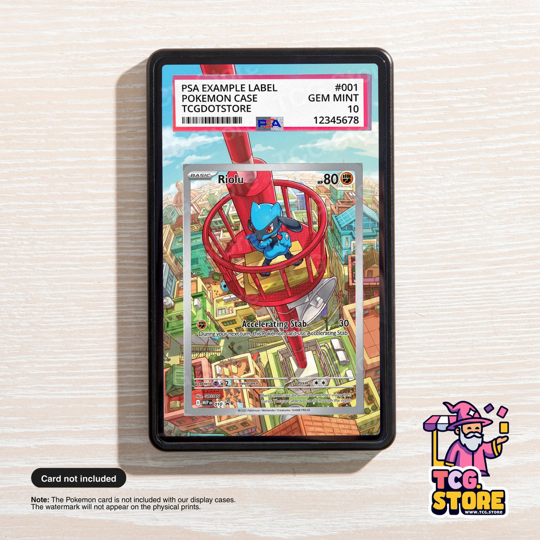 Riolu 010 - Mega Evolution Promo | Pokémon Graded Case Extended Art Display