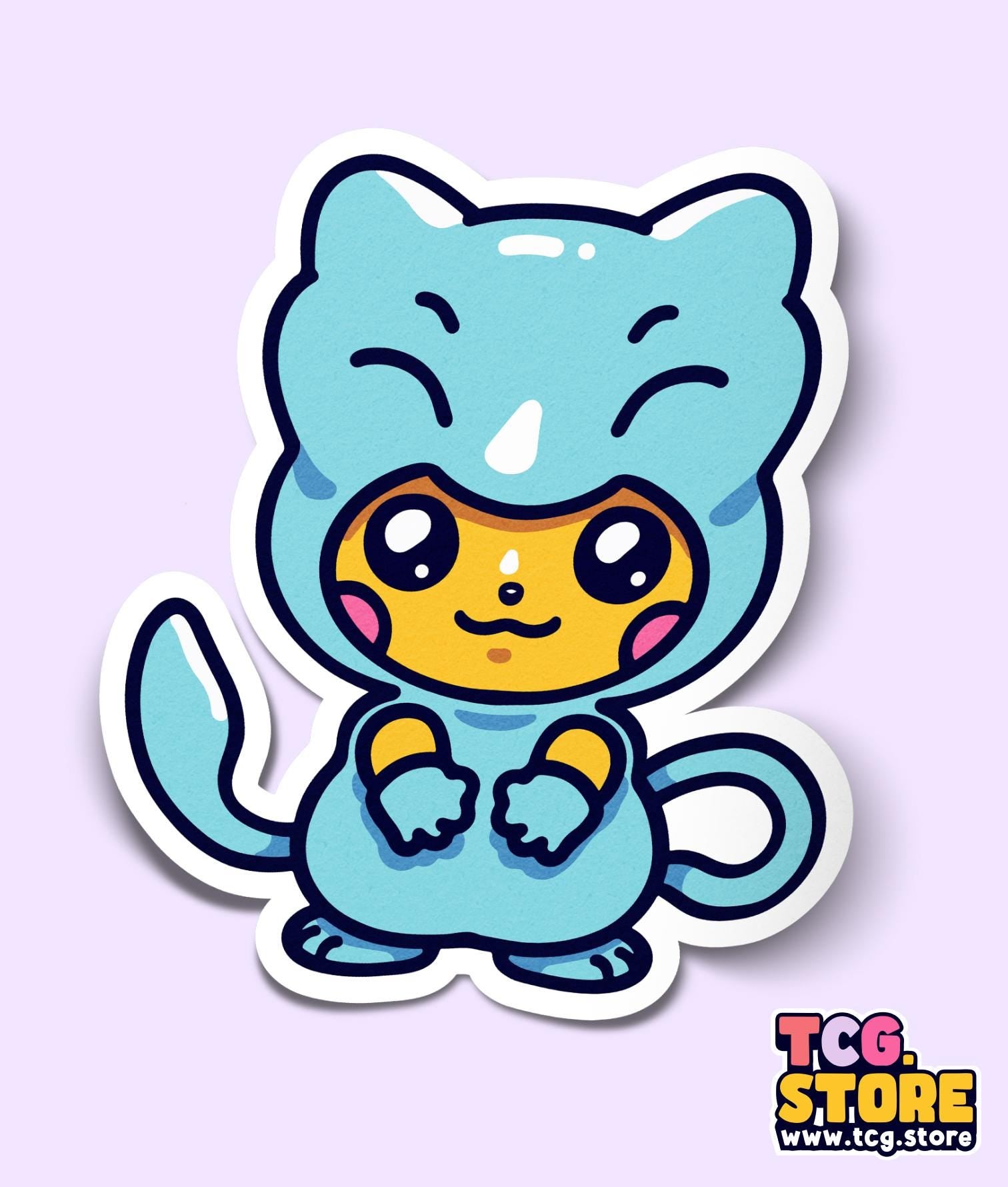 a sticker of a cat sitting on top of a table