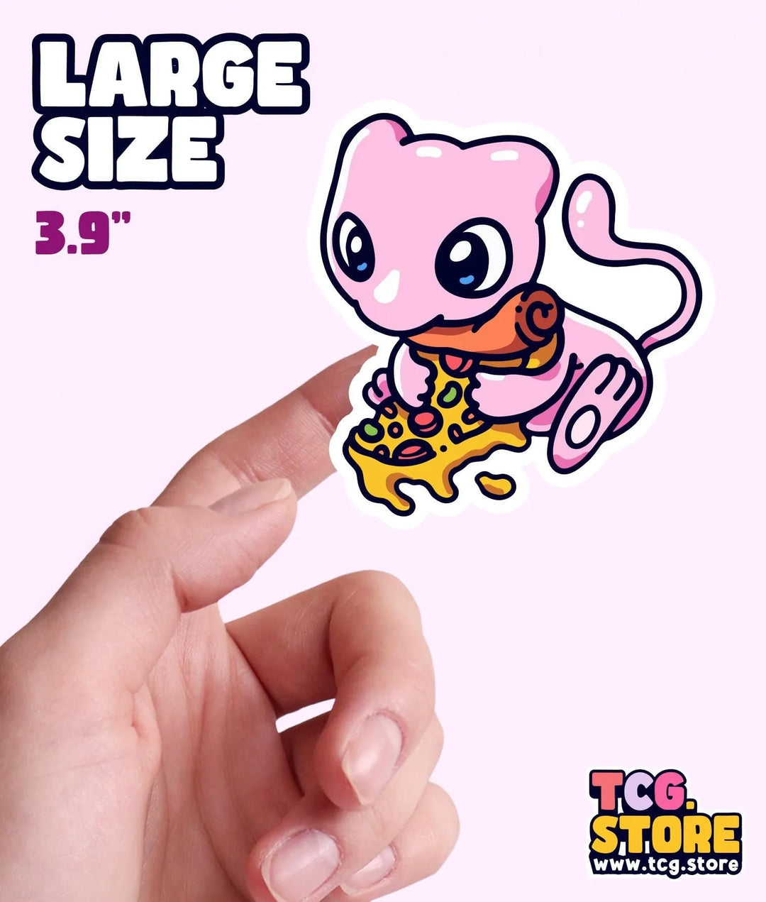 a hand holding a sticker with a cartoon character on it