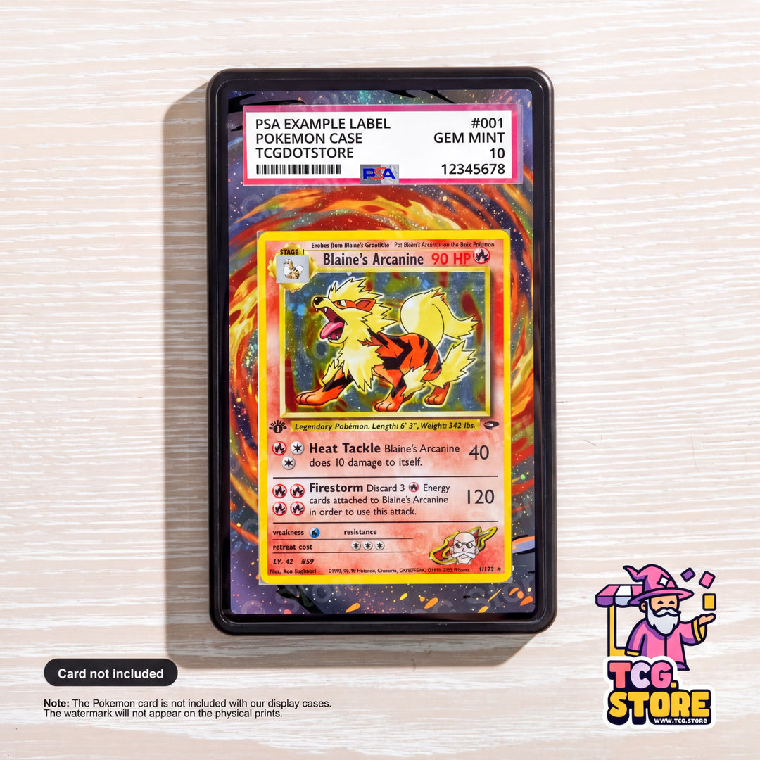 The image is a Pokémon card displayed on a wooden surface, featuring a colorful and detailed artwork of a Pokémon character.