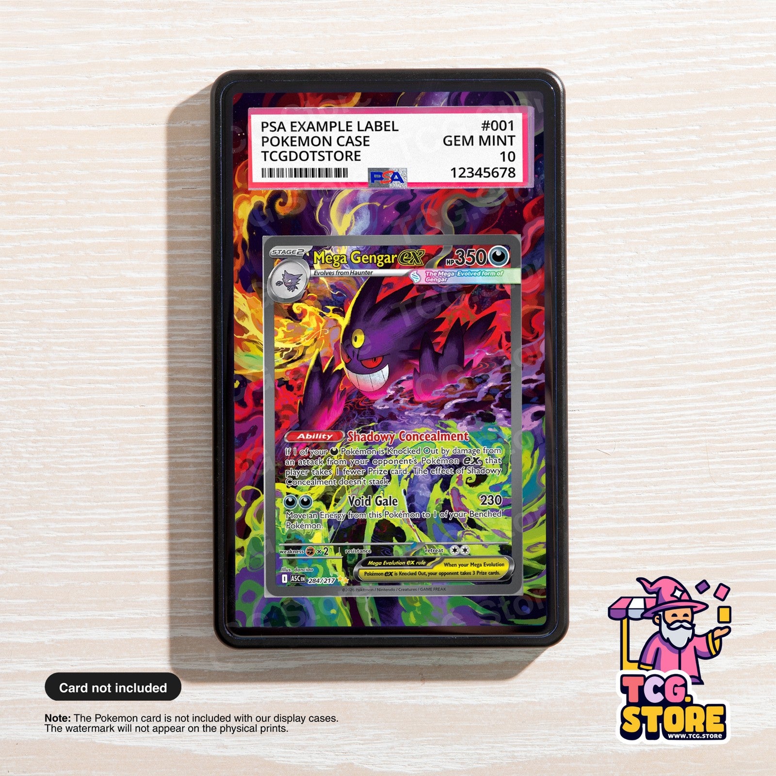 Mega Gengar Ex 284/217 - Ascended Heroes | Pokémon Graded Extended Art Display