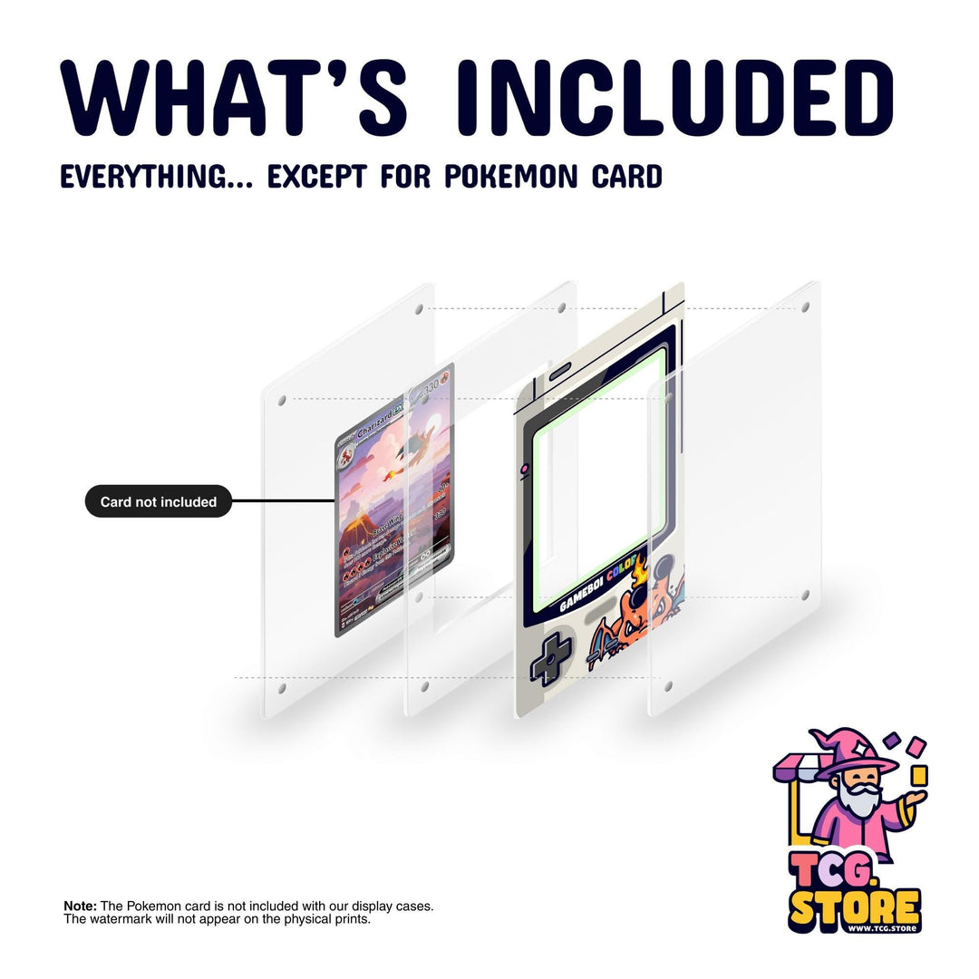 Charizard Gray Gameboy Color Pokémon Extended Art Display - TCG.Store - TCGDotStore
