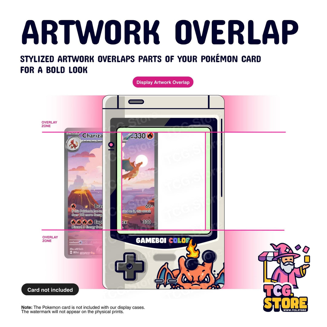 Charizard Gray Gameboy Color Pokémon Extended Art Display - TCG.Store - TCGDotStore