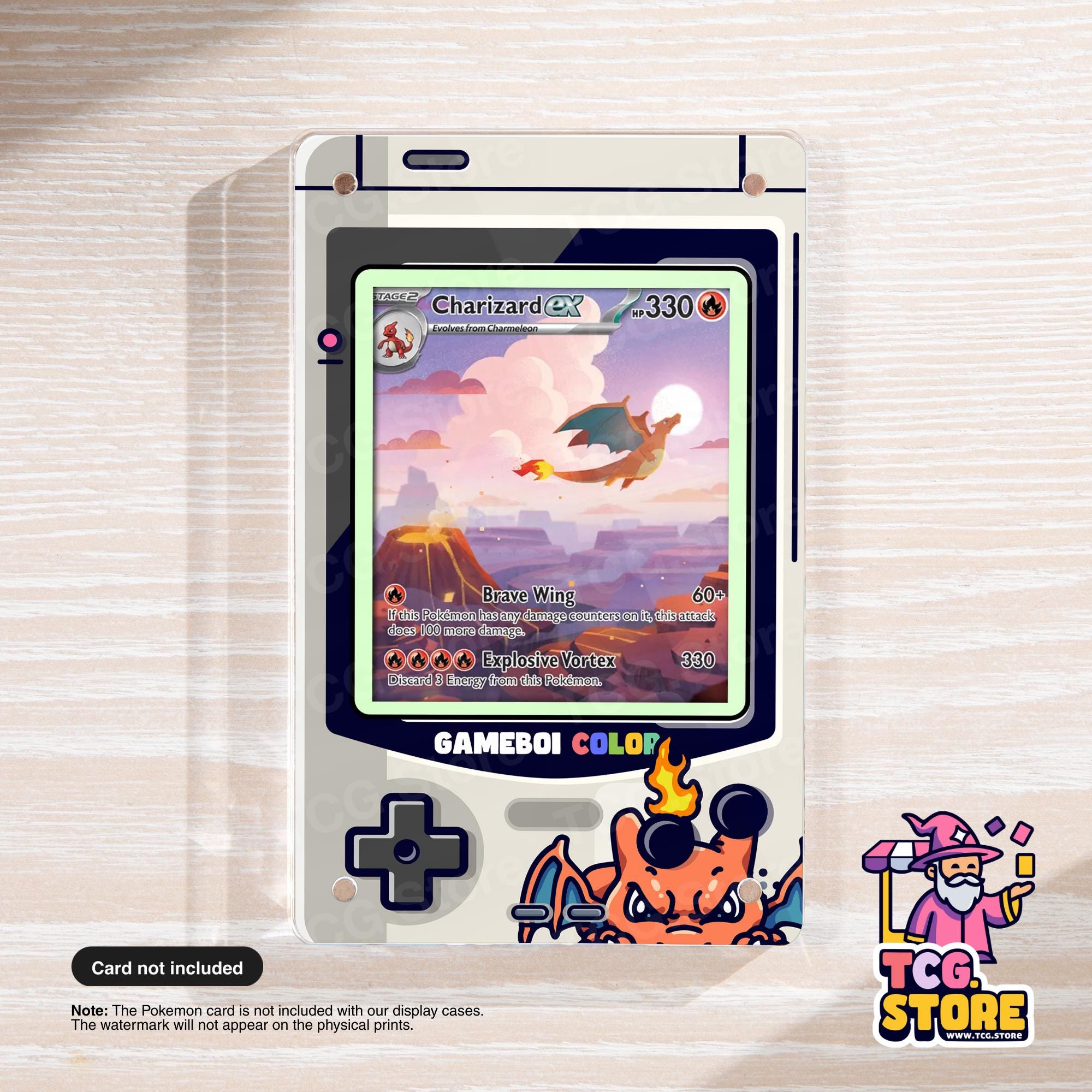 Charizard Gray Gameboy Color Pokémon Extended Art Display - TCG.Store - TCGDotStore