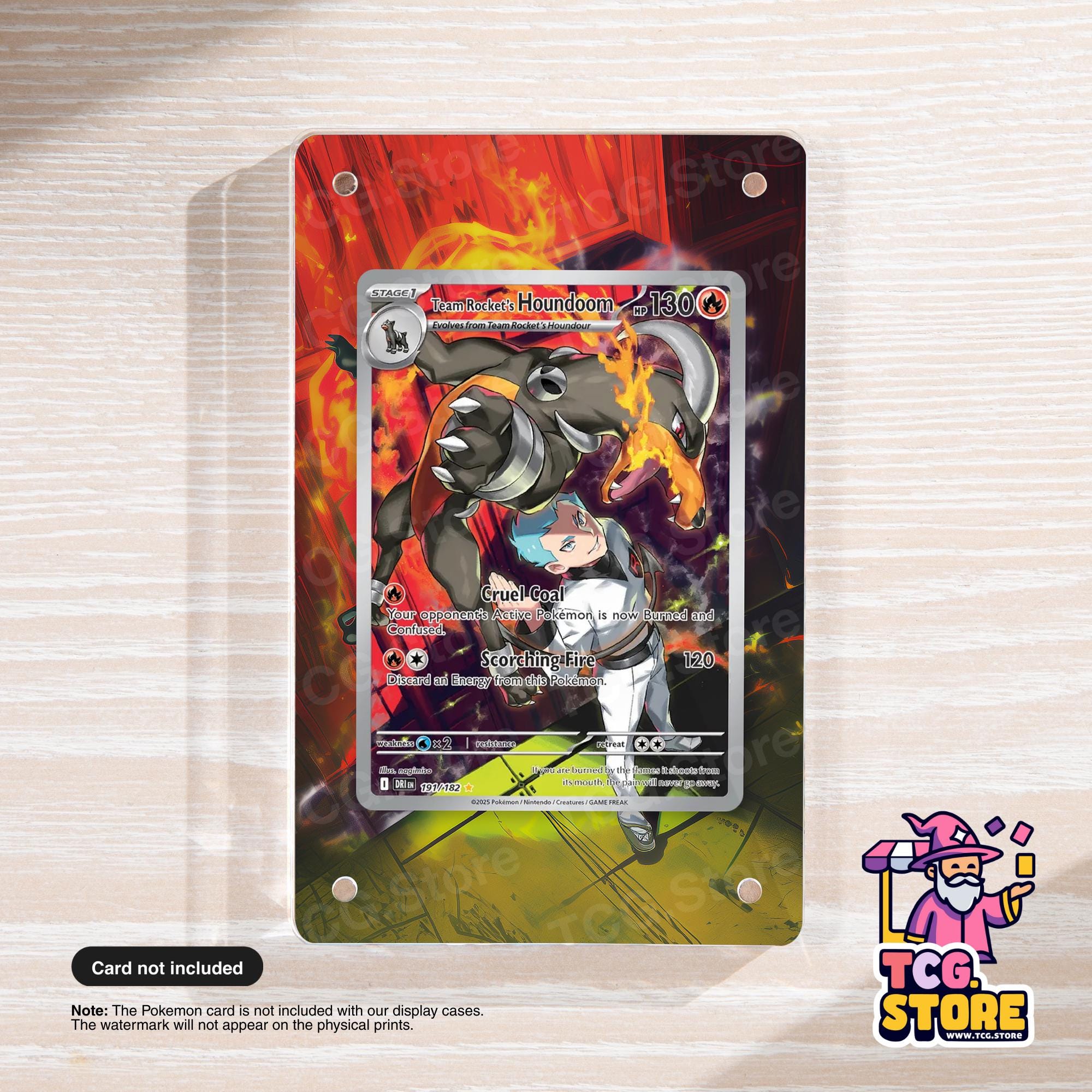 a Pokémon trading card with a colorful, dynamic background.