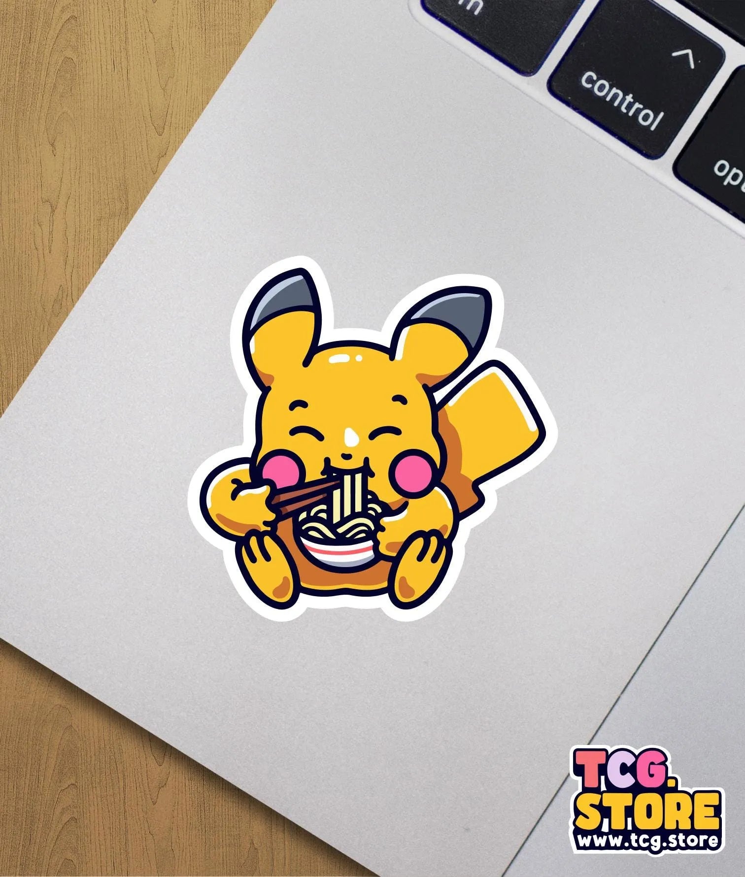 a sticker of a pikachu holding a bubble