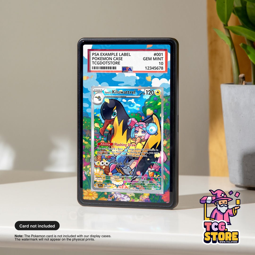 Iono's Kilowattrel 163/159 - Pokémon Graded Case Extended Art Display