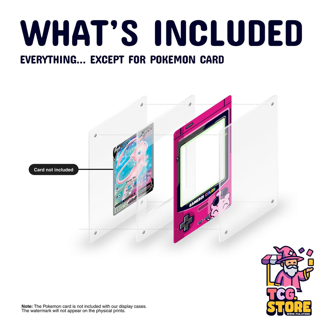 Mew Peeking Pink Gameboy Color Pokémon Extended Art Display - TCG.Store - TCGDotStore