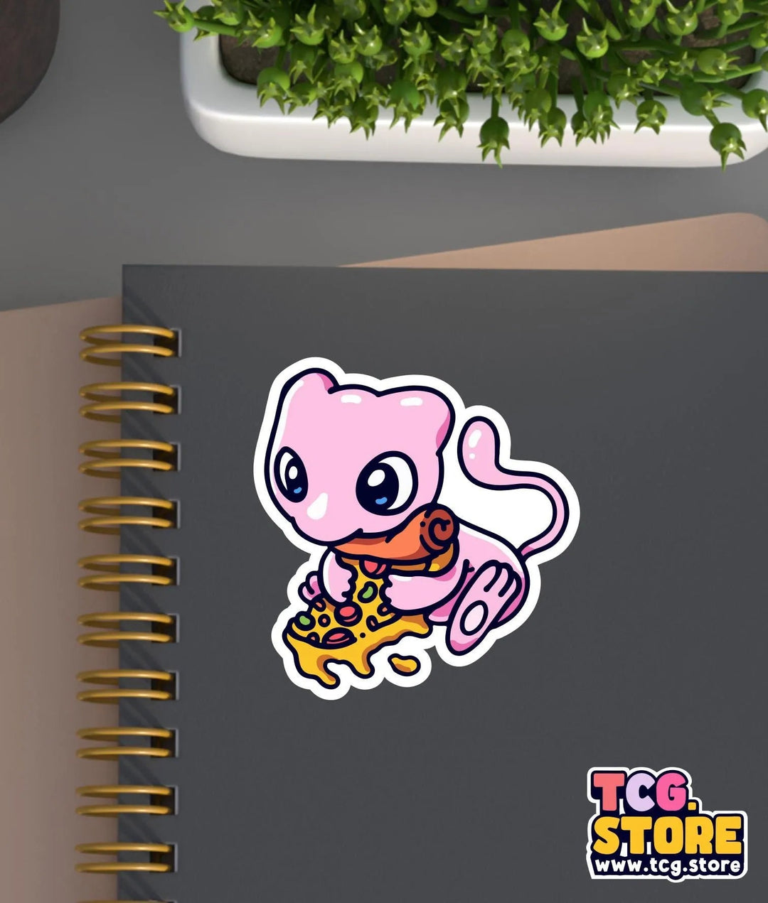 Mew Pokemon Sticker: Eating Pizza - TCG.Store - TCGDotStore