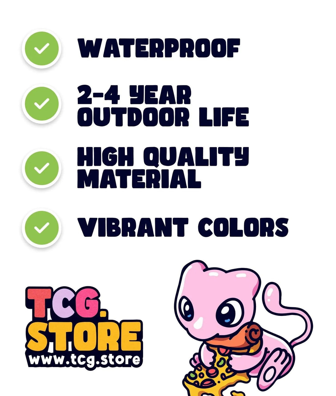 Mew Pokemon Sticker: Eating Pizza - TCG.Store - TCGDotStore