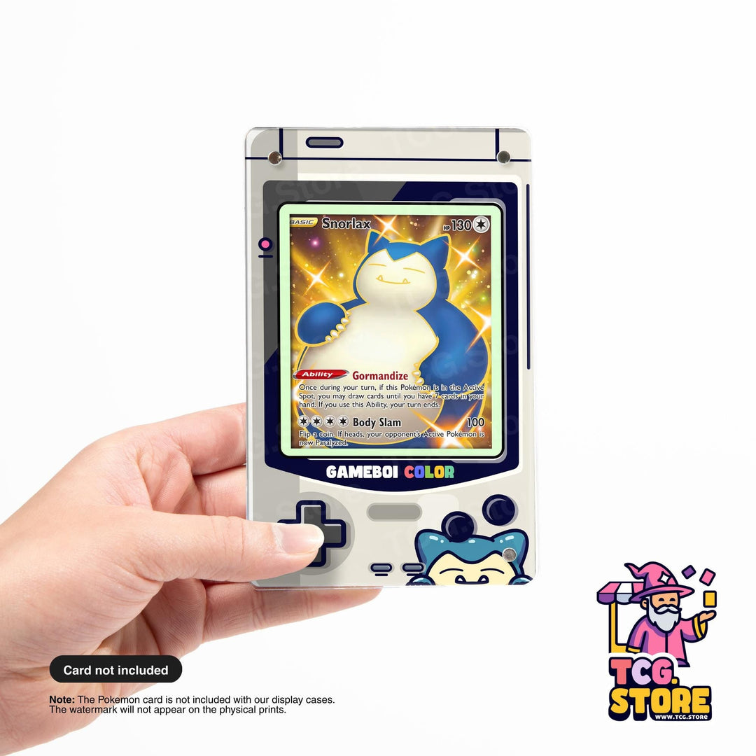Snorlax Peeking Gray Gameboy Color Pokémon Extended Art Display - TCG.Store - TCGDotStore