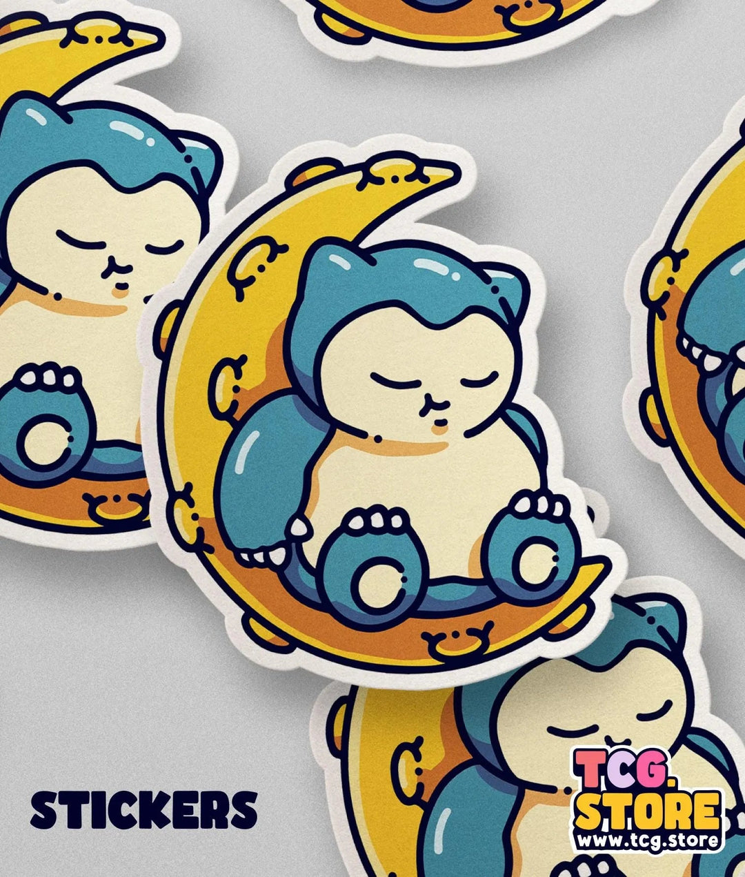 Snorlax Pokemon Sticker: On the Moon - TCG.Store - TCGDotStore