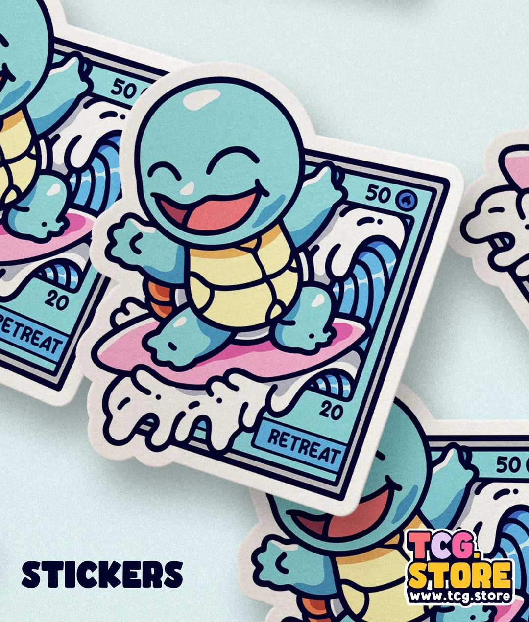 Squirtle Pokemon Sticker: Surfing - TCG.Store - TCGDotStore